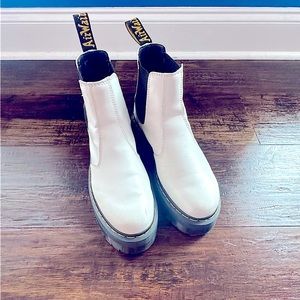 Dr. Martens Platform Chelsea Boots in White, Size 9, Women’s